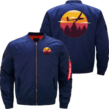 Glider Airplane Landscape Sunset Retro Red Orange JACKET THE AV8R